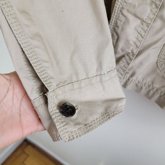 Eddie Bauer Womens Utility Jacket size L Beige Four Pockets Cotton Nylon - Picture 4 of 8